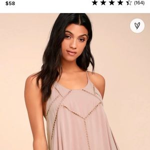 Lulu’s Sister Moon Mauve Embroidered Swing Dress